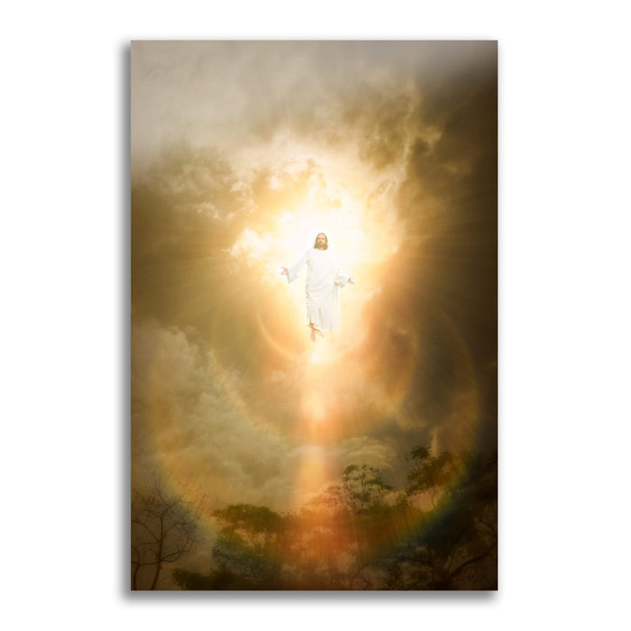 Light and Life' is Jesus Christ descending from the above. Modern Christian wall art on metal by Reflections of Christ.