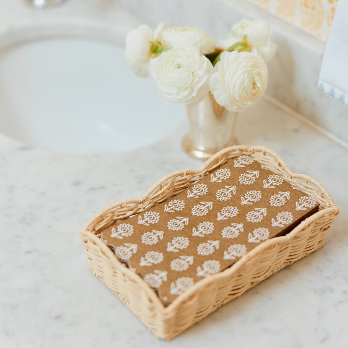 Linen-Like Paper Guest Towel and Tray Set