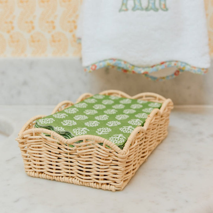 Linen-Like Paper Guest Towel and Tray Set