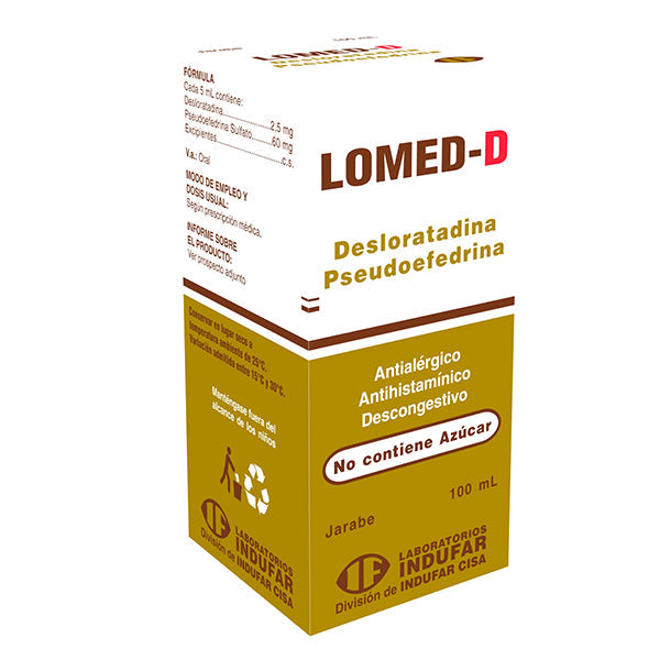 Lomed D Jbe X 100Ml Desloratadina Pseudoefedrina
