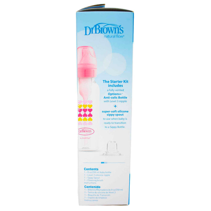 Mamadera Anti Cólicos Opciones Dr.Browns Rosa X 8 Onzas