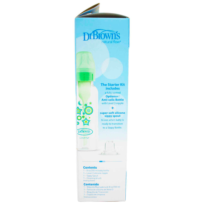 Mamadera Estrecho Anti Cólicos Opciones Dr.Browns Verde X 8 Onzas