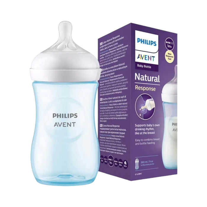 Mamadera Respuesta Natural Avent 1M Azul X 260Ml