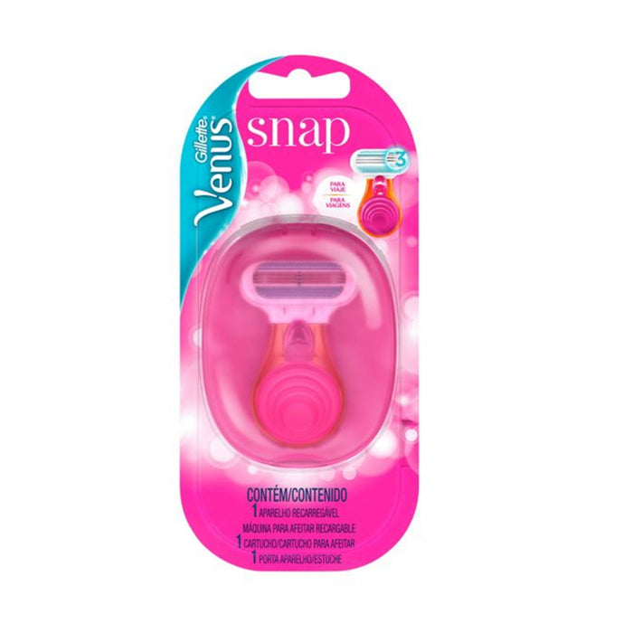 Máquina de afeitar recargable Gillette Venus Snap para viaje.