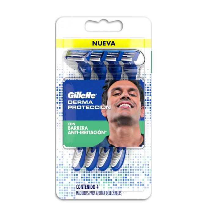Paquete de 4 máquinas para afeitar Gillette Derma Protec.