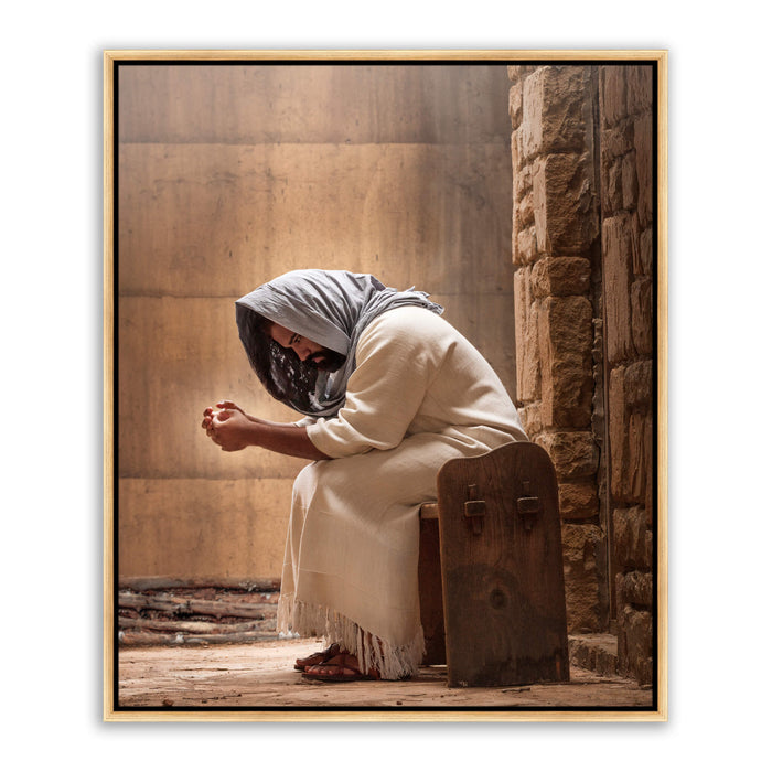 Jesus Christ 'Miracle Maker' hands. Realistic Christian art work on metal with gold frame by Reflections of Christ.