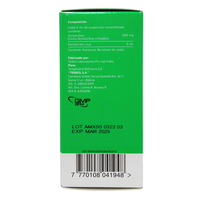 Moxilin Amoxicilina 500Mg 5Ml X 60Ml