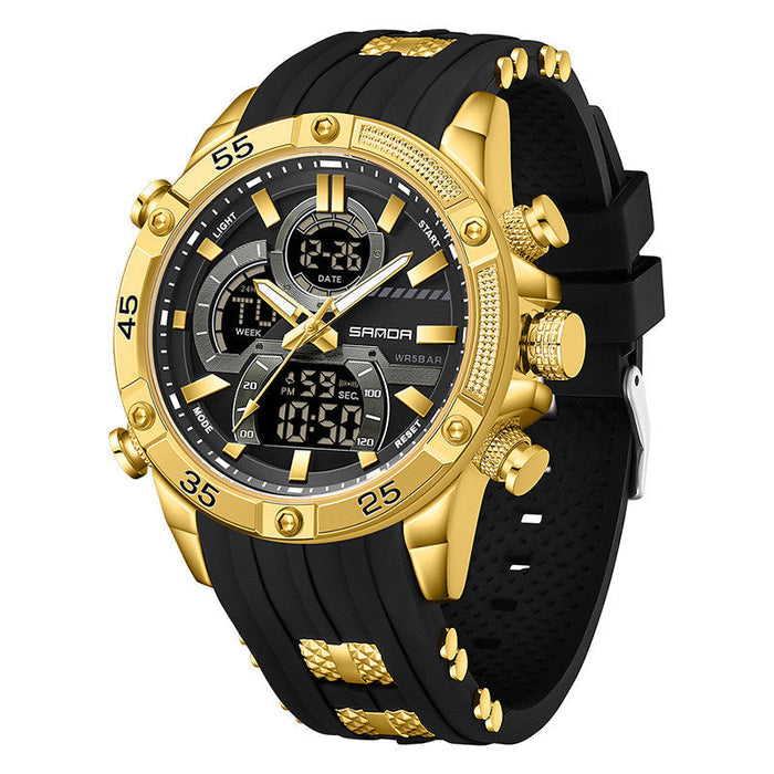 Multifunctional Mens Electronic Watch Waterproof, Luminous, With Alarm