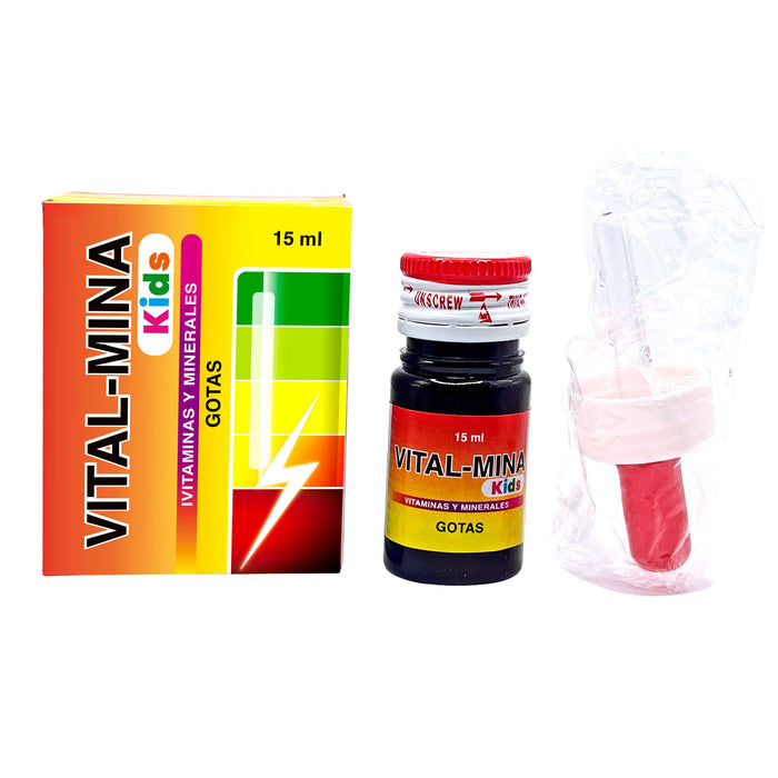 Multivitamínico Vital-Mina Kids Gotas Vitaminas/Minerales X 15Ml