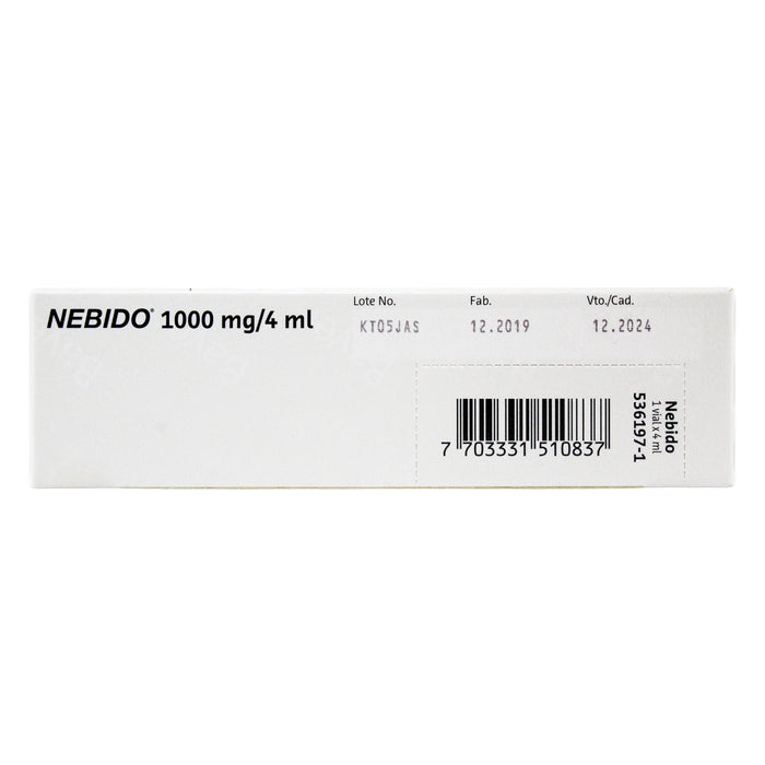 Nebido Undecanoato De Testosterona 1000Mg Y 4Ml X Ampolla