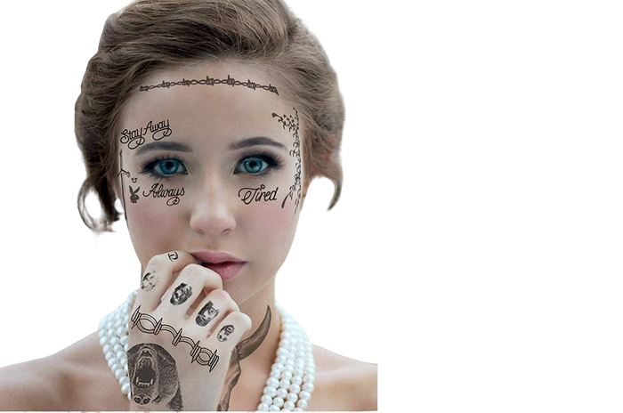 Nu-TATY new hot Post Malone Face Tattoo Sticker Halloween Face Sticker Waterproof Tattoo Sticker tool