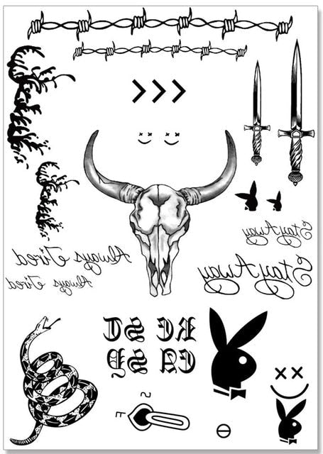 Nu-TATY new hot Post Malone Face Tattoo Sticker Halloween Face Sticker Waterproof Tattoo Sticker tool