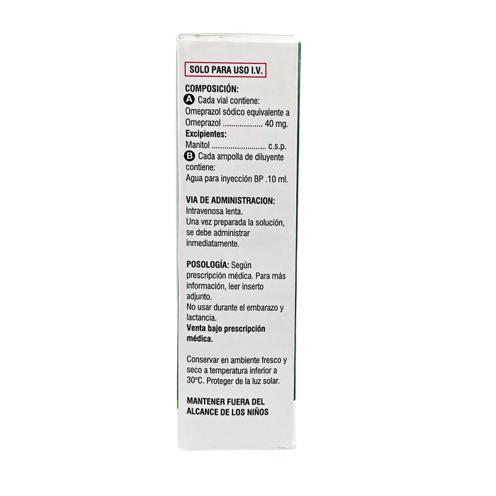 Omesfe 40Mg Intravenoso X 1 Ampolla /10Ml + Diluyente Omeprazol