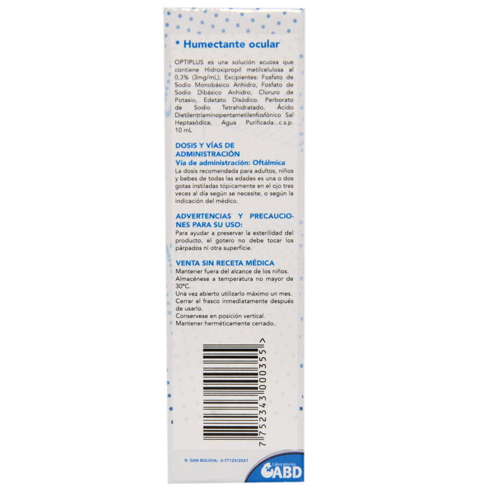 Optiplus 0.3% Hipromelosa Colirio X 15Ml