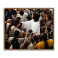 Modern Christian wall art. 'Other Sheep' Jesus Christ on canvas with gold frame by Reflections of Christ.