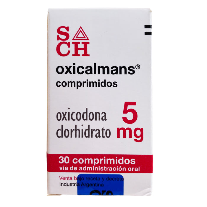Oxicalmans 5Mg Oxicodona Frasco X 30 Comprimidos