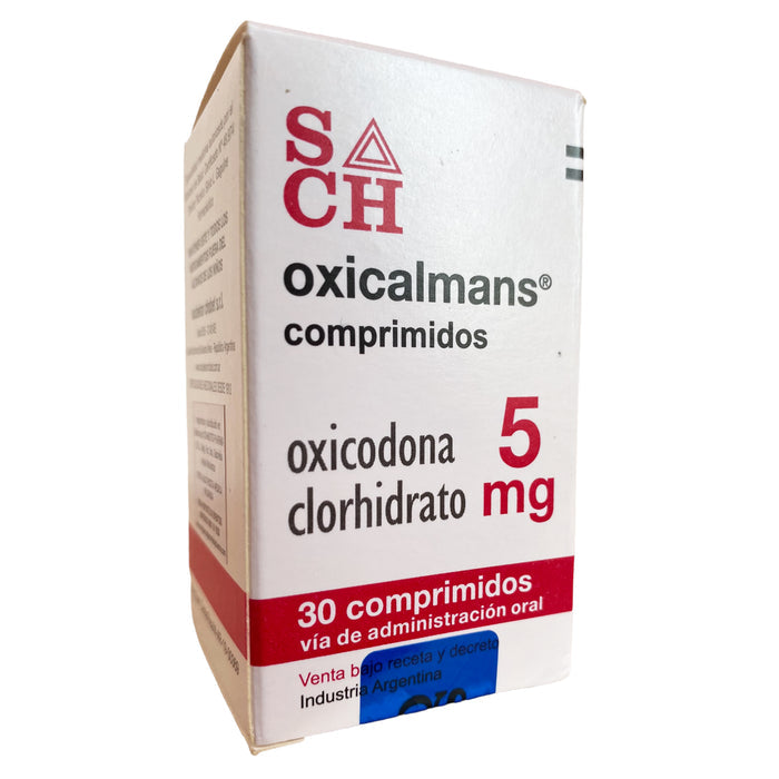 Oxicalmans 5Mg Oxicodona Frasco X 30 Comprimidos