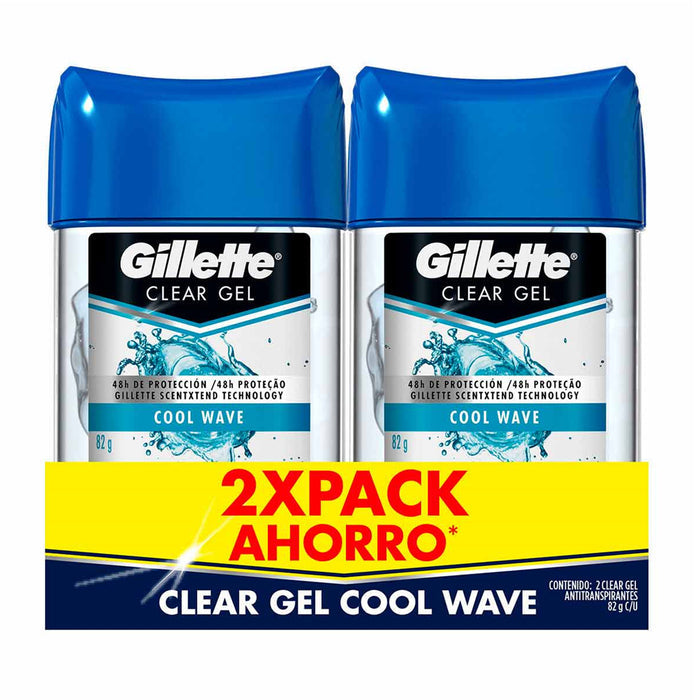 Pack de 2 geles antitranspirantes Gillette Coolwave de 82g.