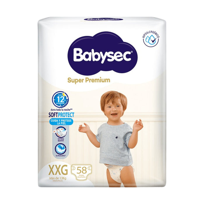 Pañal Super Premium Soft Protec Babysec Xxg X 58 Unidades