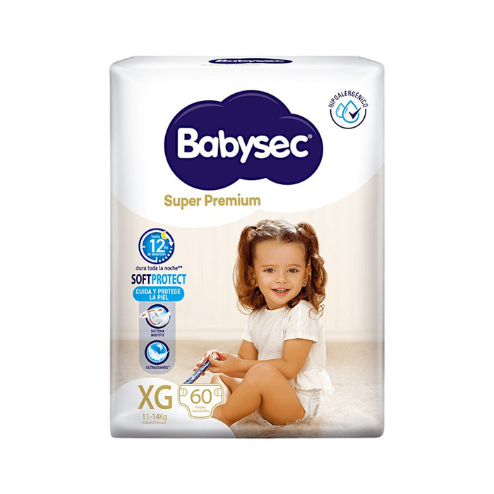 Pañal Super Premium Softprotec Babysec Xg X 60 Unidades