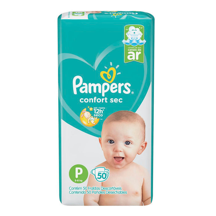 Pañales Confort Sec Pampers Talla P 5 A 8Kg X 50 Unidades