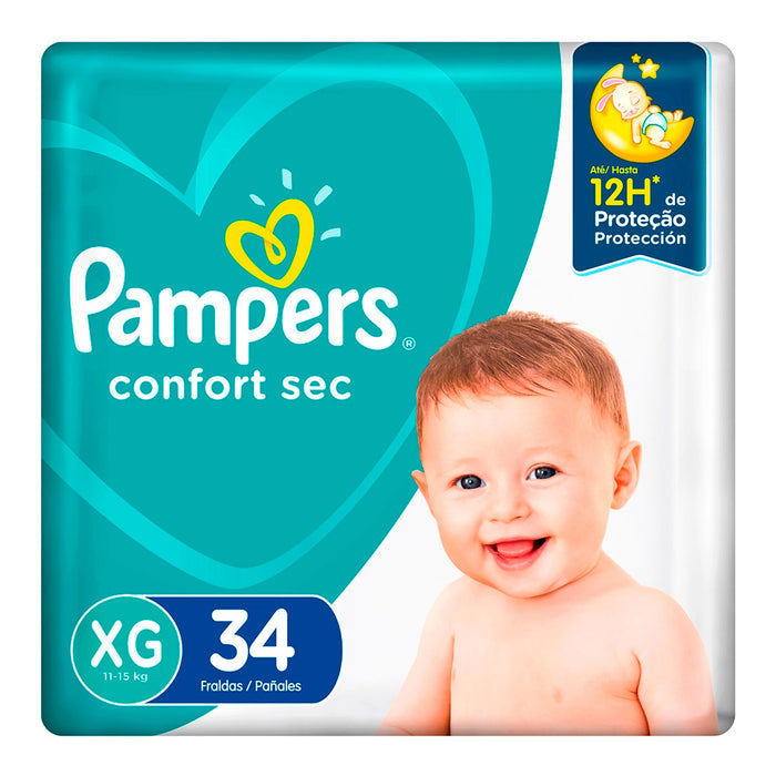 Pañales Confort Sec Pampers Talla Xg 11 A 15Kg X 34 Unidades