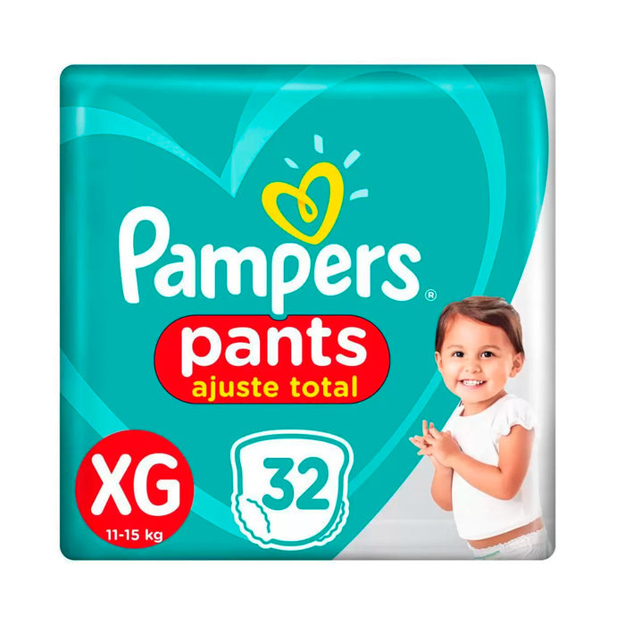 Pañales Pants Ajuste Total Pampers Talla Xg 11 A 15Kg X 32 Unidades