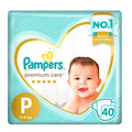 Pañales Premium Care Pampers Talla P 5 A 8Kg X 40 Unidades