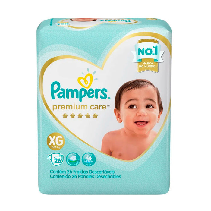 Pañales Premium Care Pampers Talla Xg 11 A 15Kg X 26 Unidades