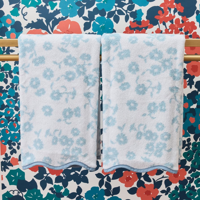 Patterned Scallop Hand Towels (pair)