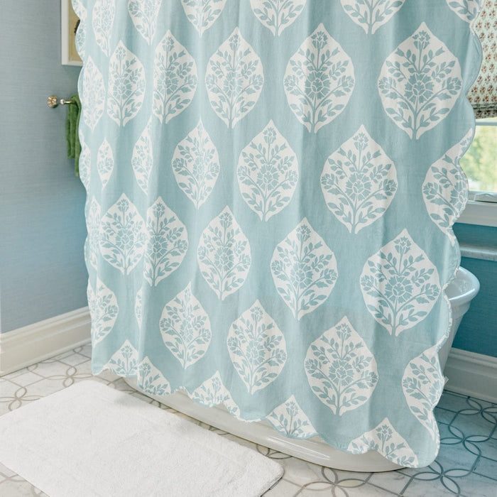 Patterned Scallop Shower Curtain