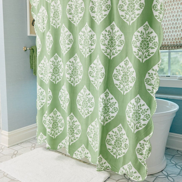 Patterned Scallop Shower Curtain