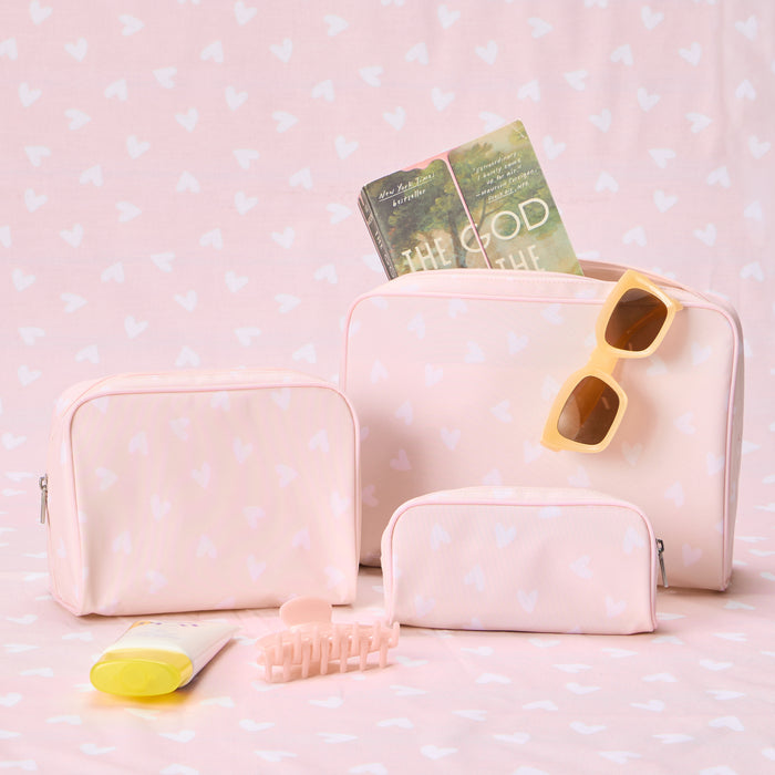 Tossed Pink Hearts / No Embroidery