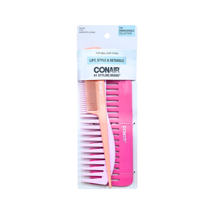 Peines Para Pelo Conair Surtidos X 3 Piezas