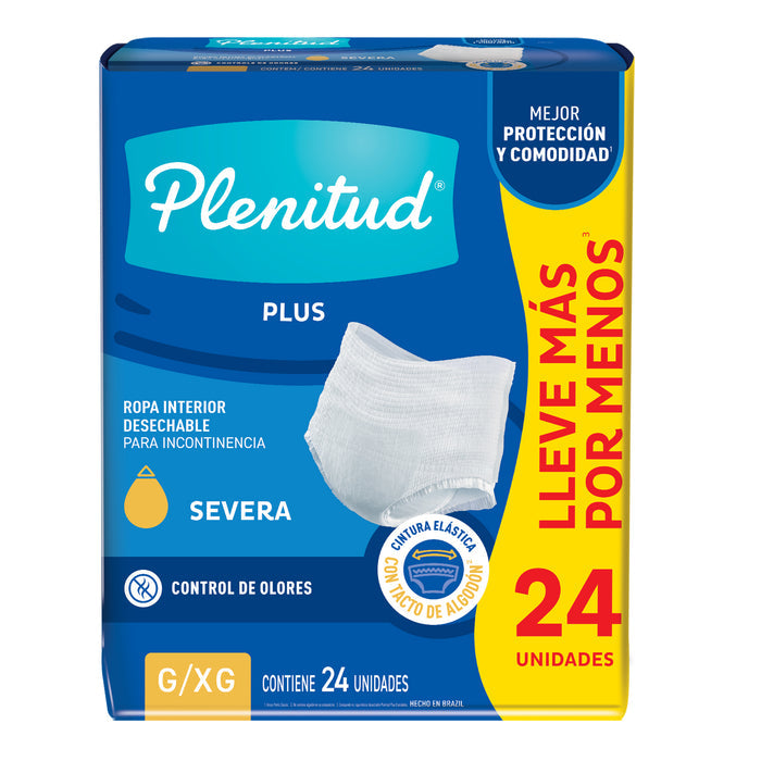 Plenitud Plus Ropa Intima Desechable Talla G Xg Unisex X 24 Unidades