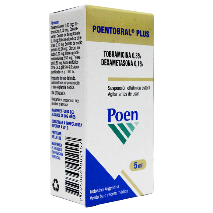 Poentobral Plus Colirio X 5Ml Tobramicina Dexameta