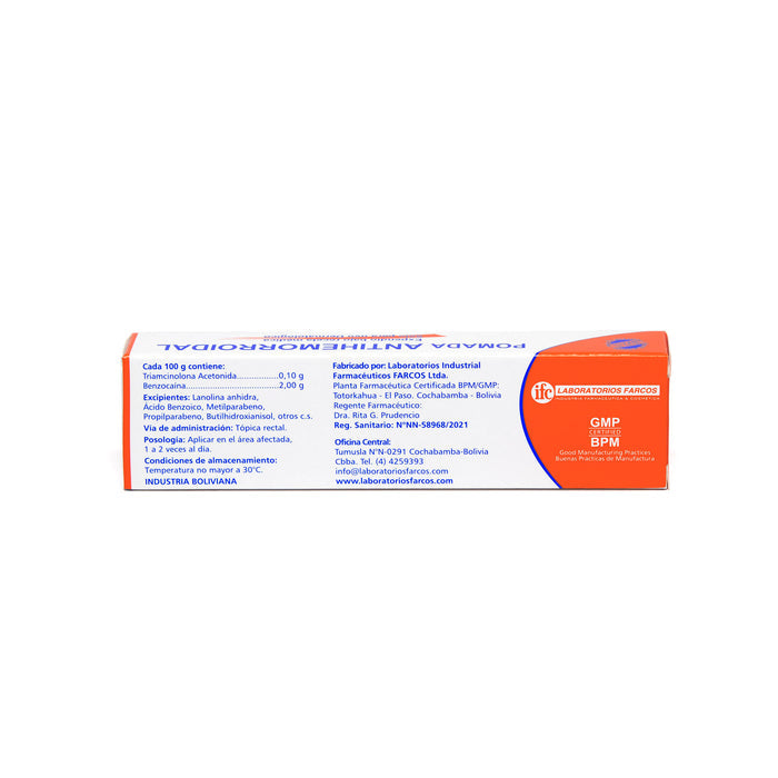 Pomada Antihemorroidal Benzocaina 0.02 Y Triamcinolona Acetonida 0.001 X 20G