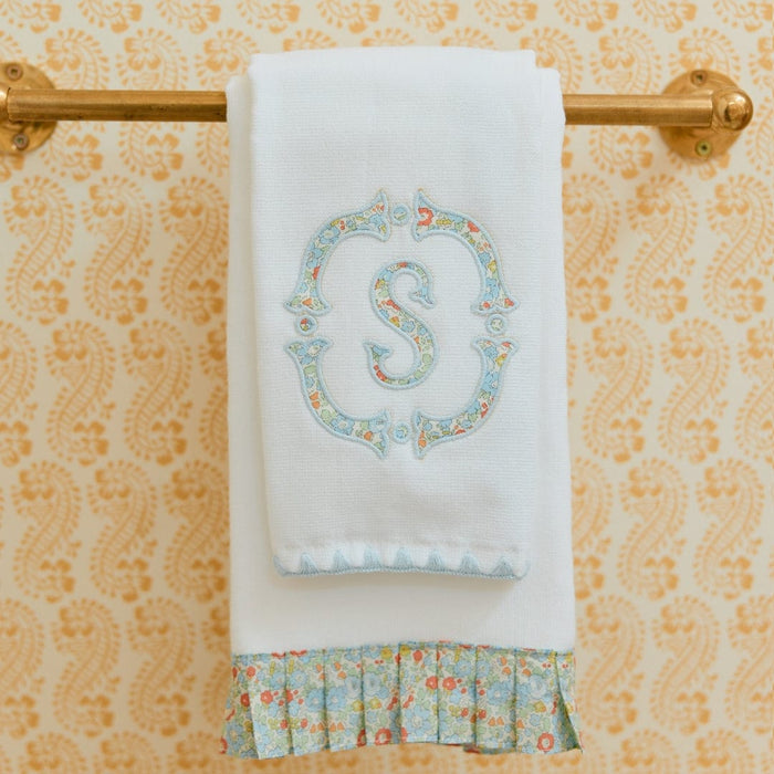 Powder Bath Towels pleated with Liberty London (pair)