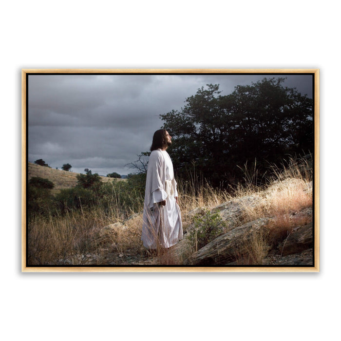 Jesus Christ 'Progression' to Gethsemane. Modern Christian art work on metal with gold frame by Reflections of Christ.