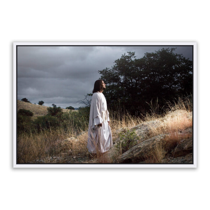 Jesus Christ 'Progression' to Gethsemane. Modern Christian art work on metal with white frame by Reflections of Christ.