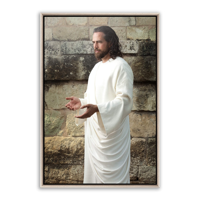 Jesus Christ 'Prophet' teacher. Realistic Christian art work on metal with silver frame by Reflections of Christ.