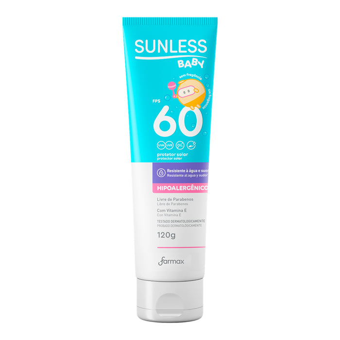 Protector Solar Para Bebé Farmax Sunless Fps60 Hipoalergenico X 120G