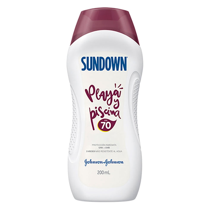 Tubo de protector solar Sundown FPS 70, 200ml.