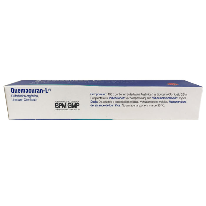 Quemacuran L Pomada Sulfadiazina Argentica 0.01 Y Lidocaina 0.005 X 60G