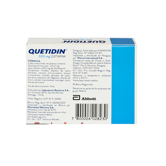 Quetidin Quetiapina 300Mg X Comprimido