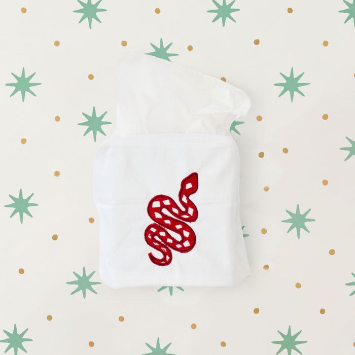 Red Snake Cotton Tissue Box Cover