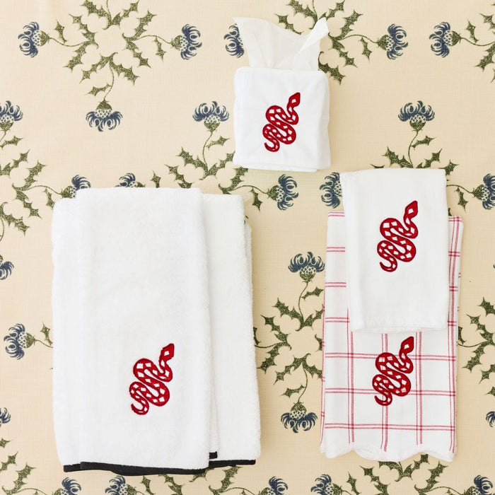 Red Snake Cotton Tissue Box Cover