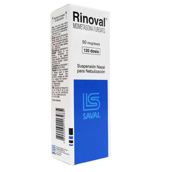 Rinoval 50Mcg Mometasona Suspensión Nasal En Spray X 120 Dosis