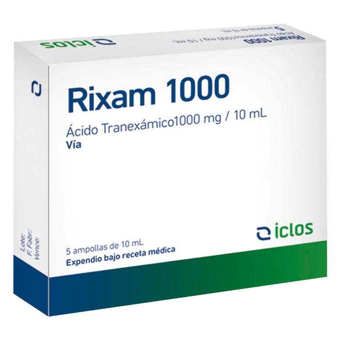 Rixam 1000 Acido Tranexamico 100Mg Y 10Ml X Ampolla