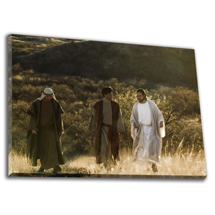 Modern Christian pictures. 'Road to Emmaus' Savior Jesus on canvas print by Reflections of Christ.